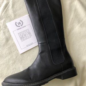 Federica Bassi Black leather knee high boots